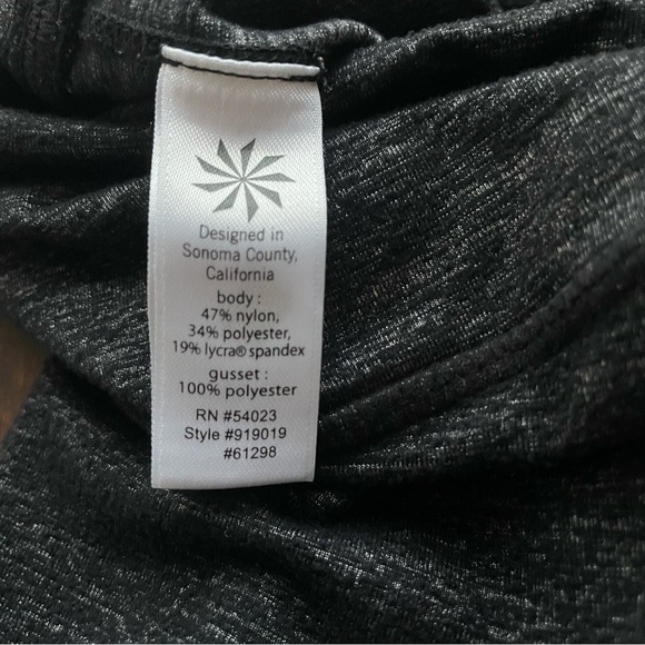 Athleta Full Length Leggings Charcoal & Black Heather Women’s Size XS Gym Pants - Picture 6 of 6